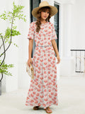 Chiclily Women's Summer Short Sleeve Maxi Dress with Pockets - Soft Casual Loose Long Boho Sundress for Beach & Vacation