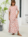 Chiclily Women's Summer Short Sleeve Maxi Dress with Pockets - Soft Casual Loose Long Boho Sundress for Beach & Vacation