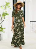 Chiclily Women's Summer Short Sleeve Maxi Dress with Pockets - Soft Casual Loose Long Boho Sundress for Beach & Vacation