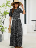 Chiclily Women's Summer Short Sleeve Maxi Dress with Pockets - Soft Casual Loose Long Boho Sundress for Beach & Vacation