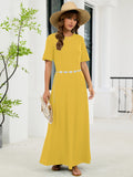 Chiclily Women's Summer Short Sleeve Maxi Dress with Pockets - Soft Casual Loose Long Boho Sundress for Beach & Vacation