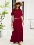 Chiclily Women's Summer Short Sleeve Maxi Dress with Pockets - Soft Casual Loose Long Boho Sundress for Beach & Vacation