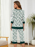 V-Neck Tops and Loose Capri Pants Pajama Set Soft Sleepwear