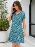 Chiclily Women's Summer Casual T-Shirt Dress - Short Sleeve Crisscross V-Neck Swing A-Line Tunic Sundress with Pockets
