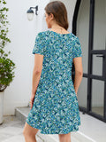 Chiclily Women's Summer Casual T-Shirt Dress - Short Sleeve Crisscross V-Neck Swing A-Line Tunic Sundress with Pockets