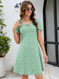 Chiclily Women's Summer Casual T-Shirt Dress - Short Sleeve Crisscross V-Neck Swing A-Line Tunic Sundress with Pockets