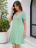 Chiclily Women's Summer Casual T-Shirt Dress - Short Sleeve Crisscross V-Neck Swing A-Line Tunic Sundress with Pockets
