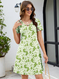 Chiclily Women's Summer Casual T-Shirt Dress - Short Sleeve Crisscross V-Neck Swing A-Line Tunic Sundress with Pockets