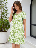 Chiclily Women's Summer Casual T-Shirt Dress - Short Sleeve Crisscross V-Neck Swing A-Line Tunic Sundress with Pockets