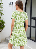 Chiclily Women's Summer Casual T-Shirt Dress - Short Sleeve Crisscross V-Neck Swing A-Line Tunic Sundress with Pockets