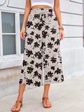 Chiclily Women's Wide Leg Capri Pants Summer High Waisted Palazzo Trousers Drawstring Cropped Pants with Pockets
