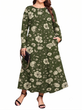 SHOWMALL Women's Plus Size Long Sleeve Maxi Dresses