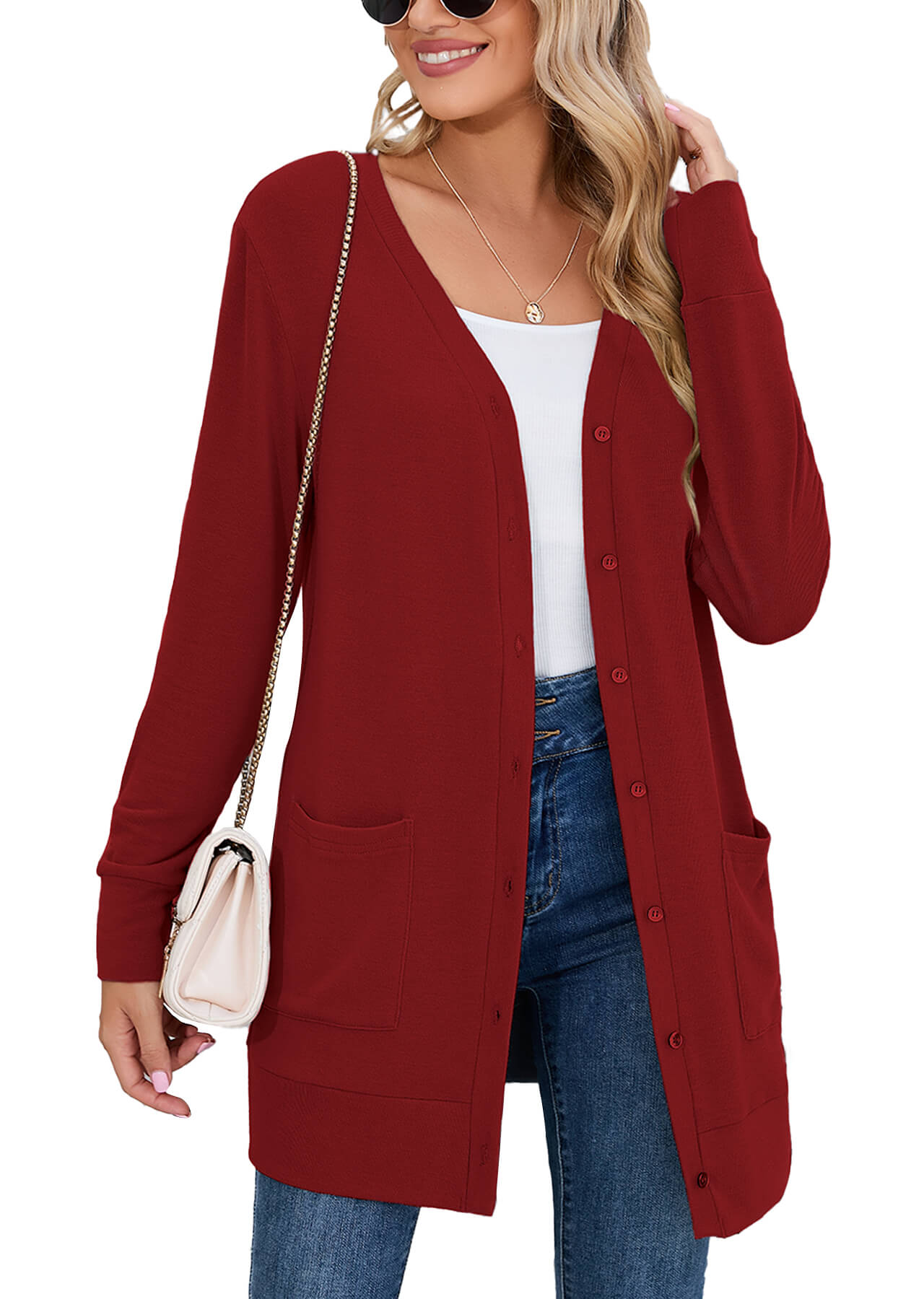 J. LOVNY Womens Basic Casual Light V Neck Cardigan Sweater S-3XL Black at Women's Clothing store J. LOVNY Womens Basic Casual Light V Neck Cardigan Sweater S-3XL Black at Women's Clothing store