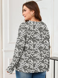 SHOWMALL Women's Plus Size Long Sleeve Tunic Top, Lace Trim Crew Neck Loose Fit Casual Blouse