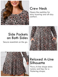 SHOWMALL Women's Plus Size Long Sleeve Dress, Swing A-Line with Pockets