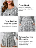 SHOWMALL Women's Plus Size Long Sleeve Dress, Swing A-Line with Pockets