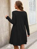 SHOWMALL Women's Plus Size Long Sleeve Dress, Swing A-Line with Pockets