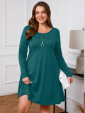 SHOWMALL Women's Plus Size Long Sleeve Dress, Swing A-Line with Pockets