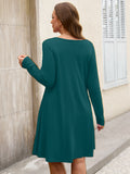 SHOWMALL Women's Plus Size Long Sleeve Dress, Swing A-Line with Pockets