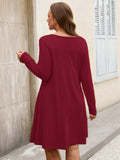 SHOWMALL Women's Plus Size Long Sleeve Dress, Swing A-Line with Pockets