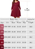 SHOWMALL Women's Plus Size Long Sleeve Dress, Swing A-Line with Pockets
