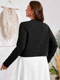 SHOWMALL Women's Plus Size Open Front Cropped Cardigan Lightweight Long Sleeve Bolero Shrug for Dresses