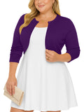 SHOWMALL Women's Plus Size Open Front Cropped Cardigan Lightweight Long Sleeve Bolero Shrug for Dresses