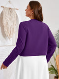 SHOWMALL Women's Plus Size Open Front Cropped Cardigan Lightweight Long Sleeve Bolero Shrug for Dresses