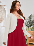 SHOWMALL Women's Plus Size Open Front Cropped Cardigan Lightweight Long Sleeve Bolero Shrug for Dresses