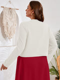 SHOWMALL Women's Plus Size Open Front Cropped Cardigan Lightweight Long Sleeve Bolero Shrug for Dresses