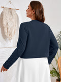 SHOWMALL Women's Plus Size Open Front Cropped Cardigan Lightweight Long Sleeve Bolero Shrug for Dresses