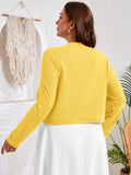 SHOWMALL Women's Plus Size Open Front Cropped Cardigan Lightweight Long Sleeve Bolero Shrug for Dresses