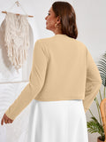 SHOWMALL Women's Plus Size Open Front Cropped Cardigan Lightweight Long Sleeve Bolero Shrug for Dresses