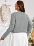 SHOWMALL Women's Plus Size Open Front Cropped Cardigan Lightweight Long Sleeve Bolero Shrug for Dresses