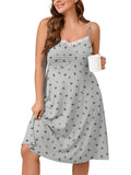 SHOWMALL Plus Sleepshirt Comfy Sleeveless Sleepwear Spaghetti Strap Nightgown