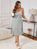 SHOWMALL Plus Sleepshirt Comfy Sleeveless Sleepwear Spaghetti Strap Nightgown