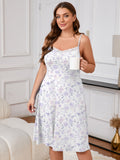 SHOWMALL Plus Sleepshirt Comfy Sleeveless Sleepwear Spaghetti Strap Nightgown