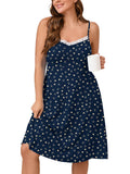 SHOWMALL Plus Sleepshirt Comfy Sleeveless Sleepwear Spaghetti Strap Nightgown
