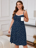 SHOWMALL Plus Sleepshirt Comfy Sleeveless Sleepwear Spaghetti Strap Nightgown