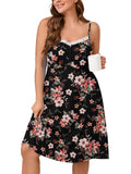 SHOWMALL Plus Sleepshirt Comfy Sleeveless Sleepwear Spaghetti Strap Nightgown