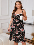 SHOWMALL Plus Sleepshirt Comfy Sleeveless Sleepwear Spaghetti Strap Nightgown