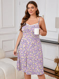 SHOWMALL Plus Sleepshirt Comfy Sleeveless Sleepwear Spaghetti Strap Nightgown