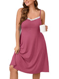 SHOWMALL Plus Sleepshirt Comfy Sleeveless Sleepwear Spaghetti Strap Nightgown