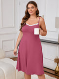 SHOWMALL Plus Sleepshirt Comfy Sleeveless Sleepwear Spaghetti Strap Nightgown