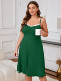 SHOWMALL Plus Sleepshirt Comfy Sleeveless Sleepwear Spaghetti Strap Nightgown