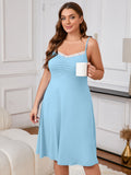 SHOWMALL Plus Sleepshirt Comfy Sleeveless Sleepwear Spaghetti Strap Nightgown