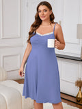 SHOWMALL Plus Sleepshirt Comfy Sleeveless Sleepwear Spaghetti Strap Nightgown