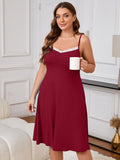 SHOWMALL Plus Sleepshirt Comfy Sleeveless Sleepwear Spaghetti Strap Nightgown