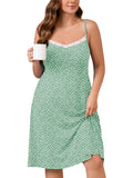 SHOWMALL Plus Sleepshirt Comfy Sleeveless Sleepwear Spaghetti Strap Nightgown