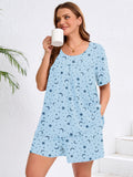 SHOWMALL Women's Plus Pajama Set 2 Piece Loungewear Short Sleeve Tops and Shorts